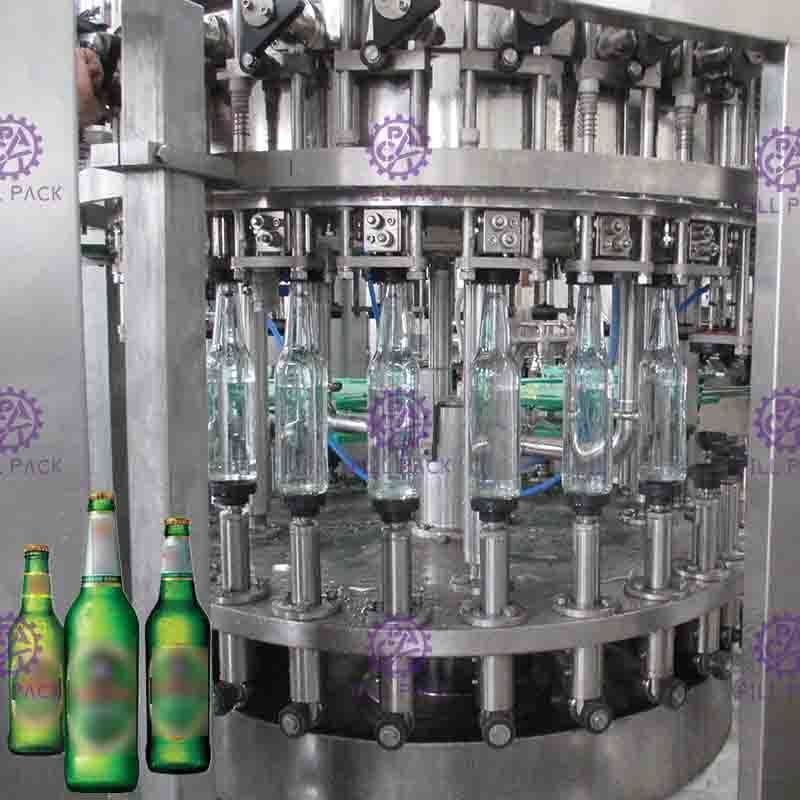 3 в 1 производственной линии пива стеклянной бутылки моя заполняя покрывая с крышкой кроны
